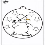 Inverno - Cartão de picotar - Boneco de neve