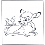 Personagens de banda desenhada - Bambi e borboleta