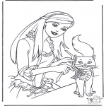 Personagens de banda desenhada - Barbie e o gato