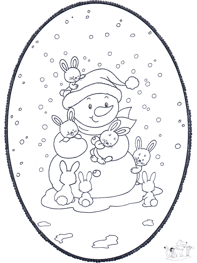 Boneco de neve - Cartão de picotar - Personagens de banda desenhada