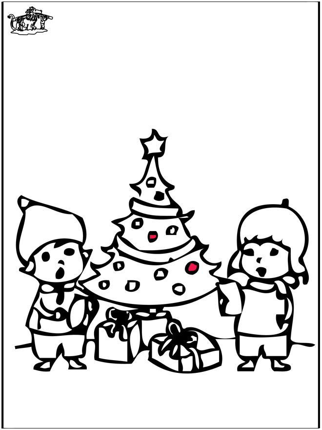 Cartão de picotar - Árvore de Natal 4 - Cartão de Natal de picotar