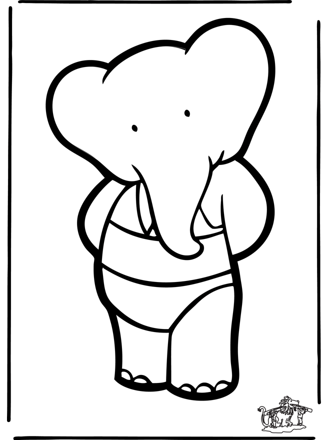 Cartão de picotar - Babar  1 - Personagens de banda desenhada