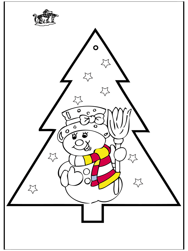 Cartão de picotar - Boneco de neve 2 - Cartão de Natal de picotar