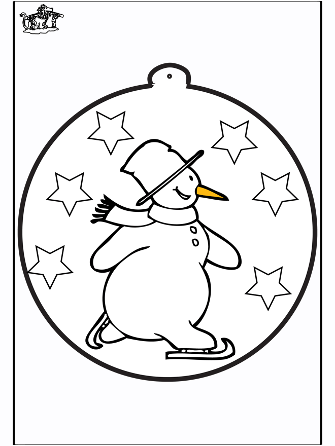Cartão de picotar - Boneco de neve