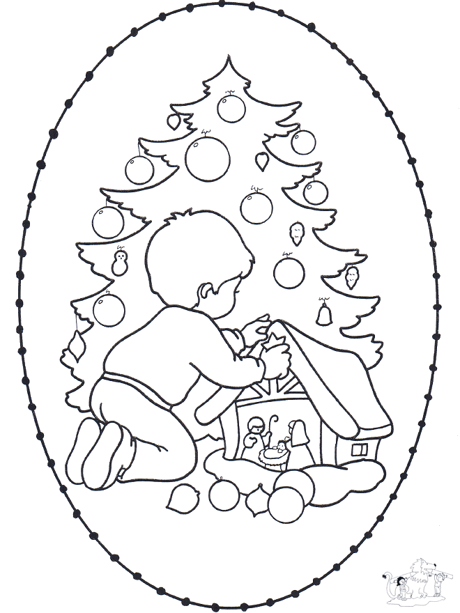 Cartão de recotar de árvore de Natal - Personagens de banda desenhada