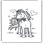 Animais - Cavalo com flores