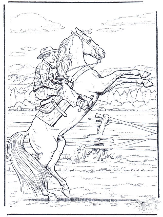 Desenhos para colorir de desenho de um cavalo selvagem para