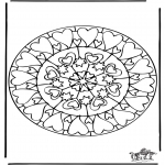 Pinturas Mandala - Corações mandalas 6