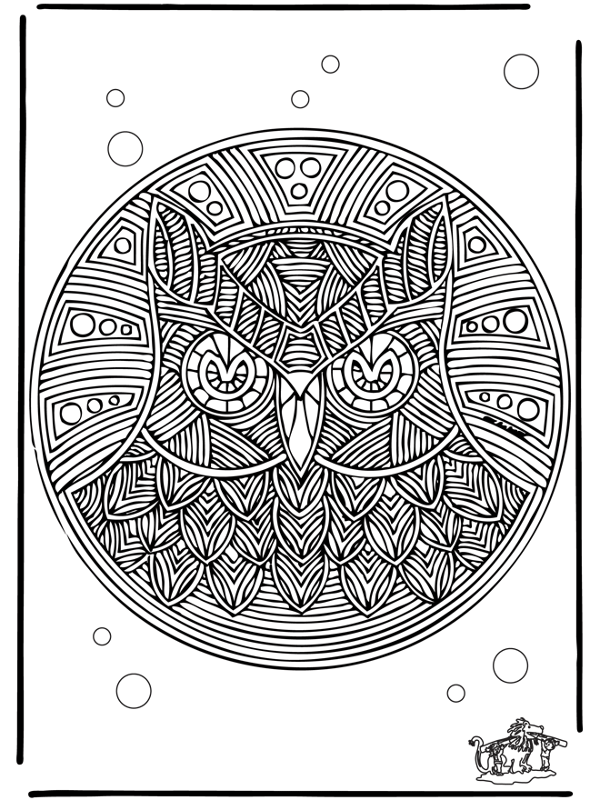Coruja mandala - Mandala de animal