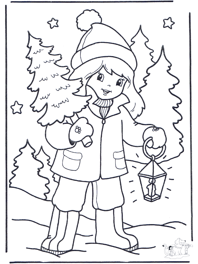 Criança com árvore de Natal 1 - Pintando o Natal