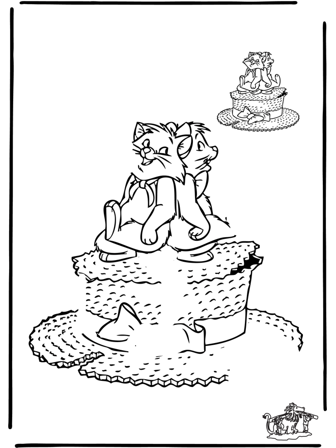 Desenha Aristogatos - Desenhando