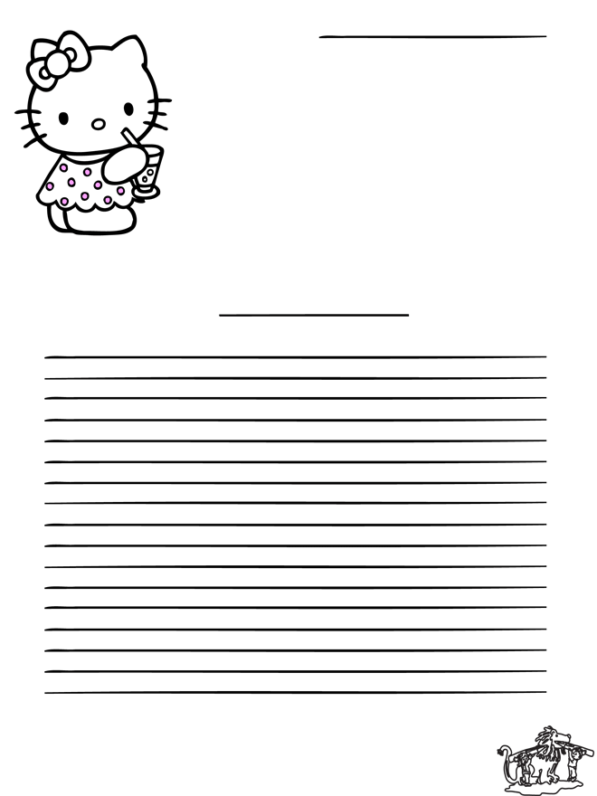 Escrita - Hello Kitty - Escrevendo papel