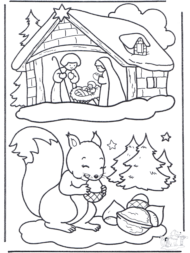 Esquilo na neve - Pintando o Natal