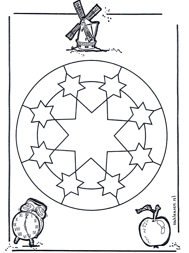 Estrelas mandala - Mandala de criança