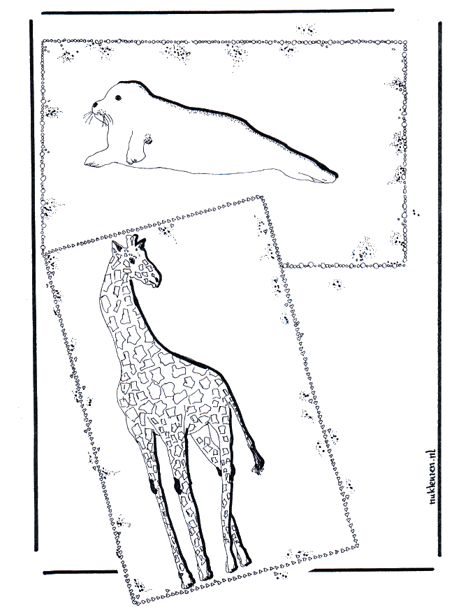 Girafa e cavalo marinho - Jardim Zoológico