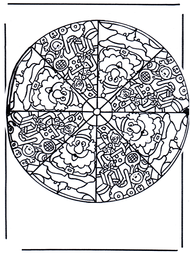 Kerstmannen Mandala - Mandala de criança