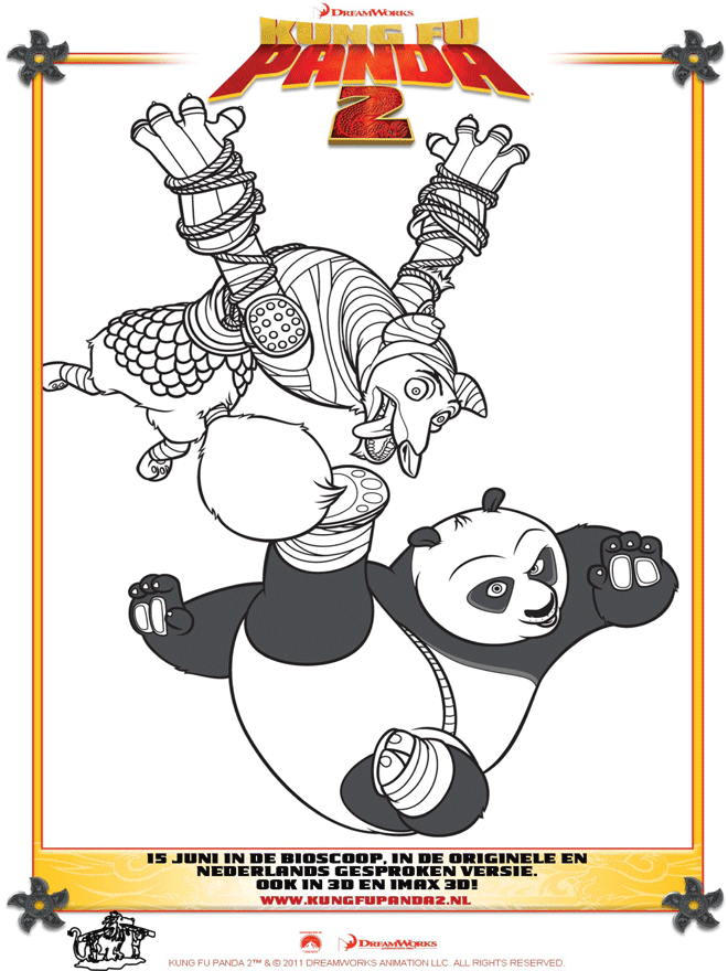 Desenhos do Kung Fu Panda 2 para colorir