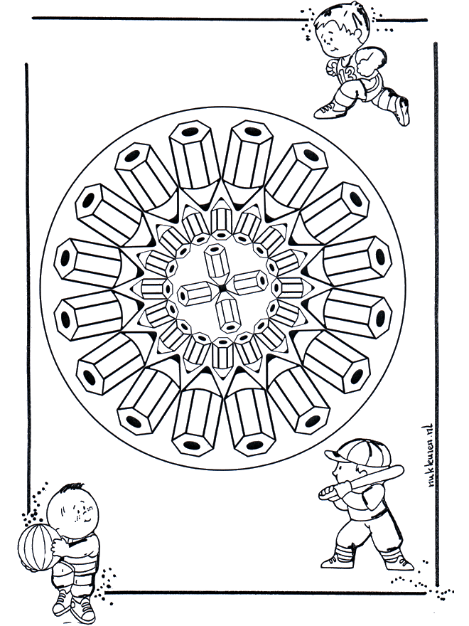 Lápis mandala - Mandala de criança