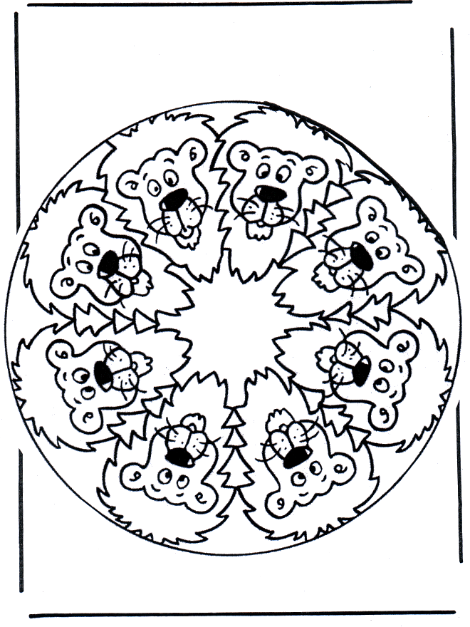 Leão - Mandala - Mandala de animal