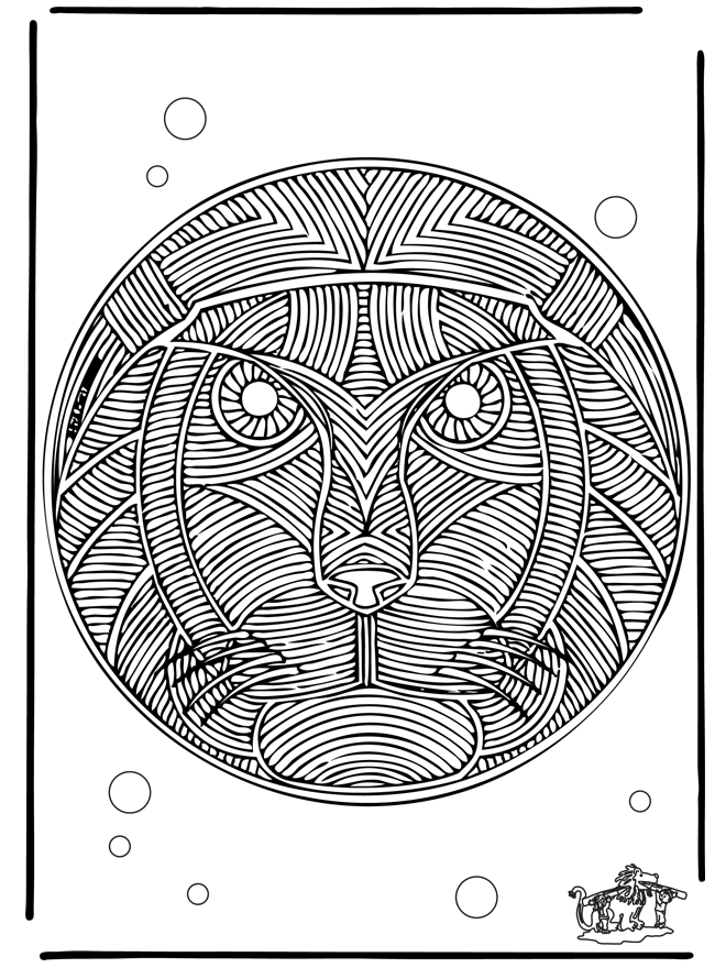 Leões mandala - Mandala de animal