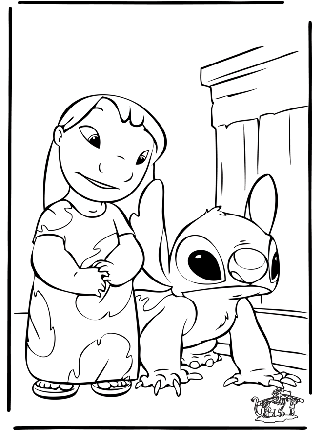 Lilo e Stitch - páginas para colorir para crianças - Lilo e Stitch