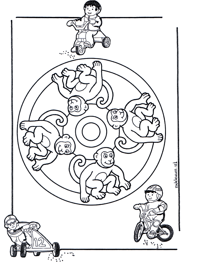 Macaco mandala - Mandala de animal