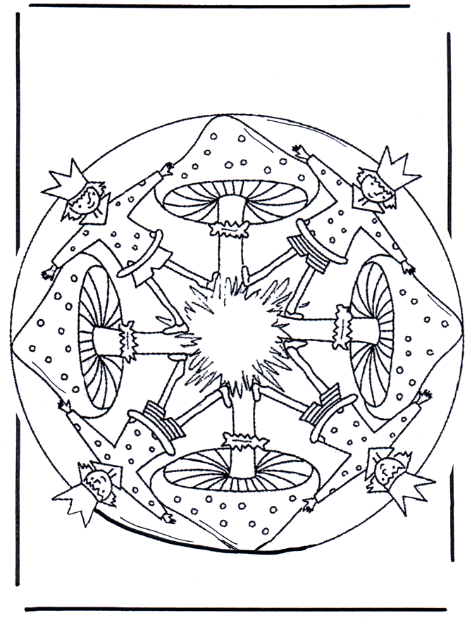 Mandala com cogumelo - Outono