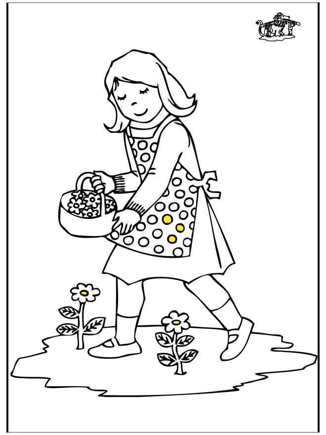 Menina com flores - Crianças