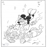 Personagens de banda desenhada - Mickey na água