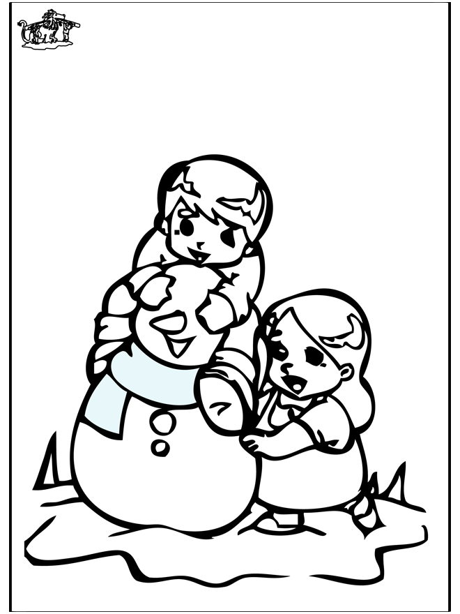Página da coloração do boneco de neve 3 - Neve