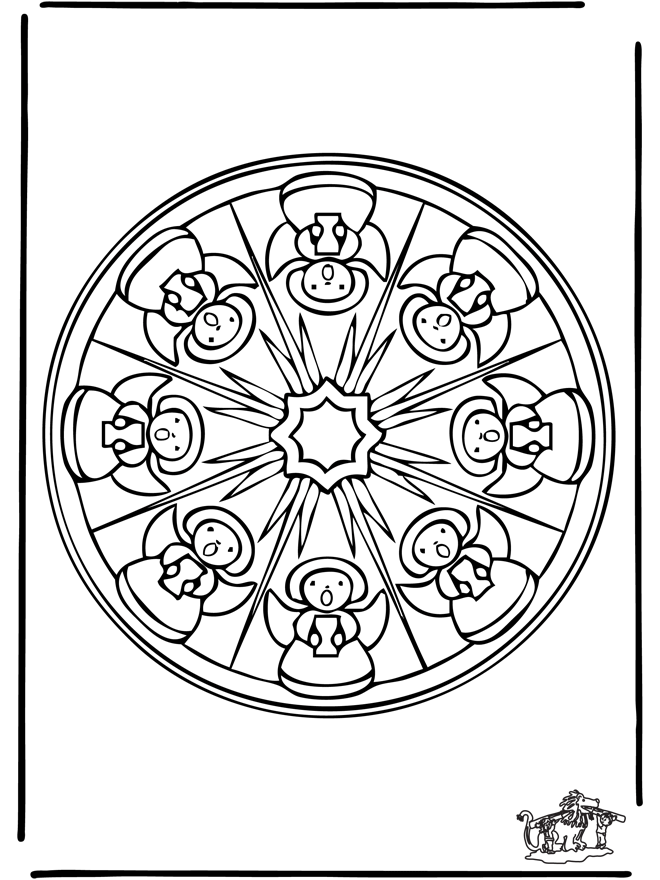 Pai Natal mandala 10 - Pintando o Natal