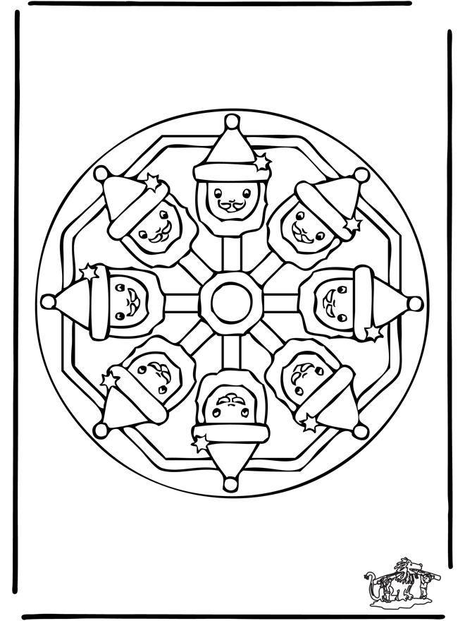 Pai Natal mandala 9 - Pintando o Natal