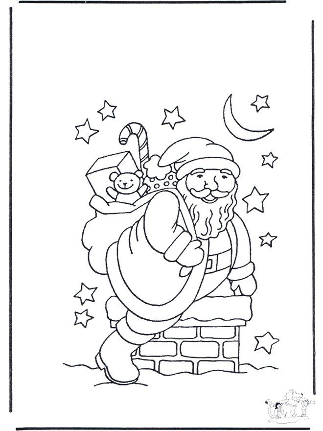 Pai Natal na chaminé - Pintando o Natal