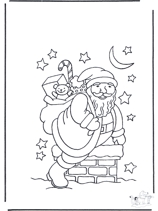 Desenho de Pai Natal a saudar para Colorir - Colorir.com