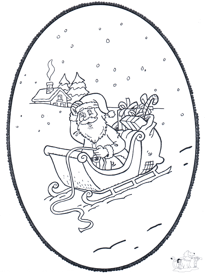 Papai Noel - Cartão de picotar - Personagens de banda desenhada