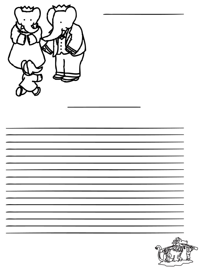 Papel de escrita Babar - Escrevendo papel