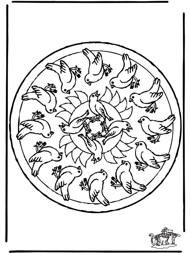 Pássaros Mandala - Mandala de animal