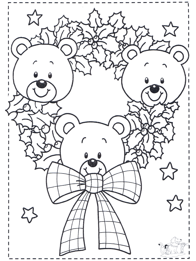 Pequenos ursos de Natal - Pintando o Natal