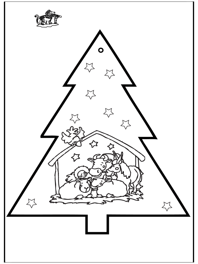 Picotar de Cartão de Presépio 2 - Cartão de Natal de picotar