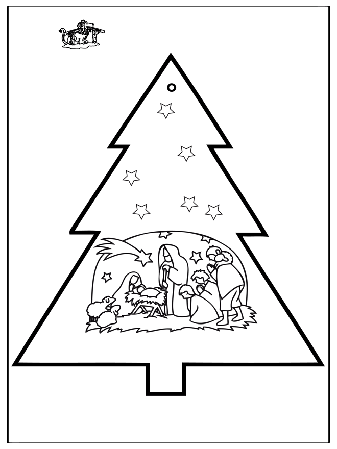 Picotar de Cartão de Presépio 3 - Cartão de Natal de picotar