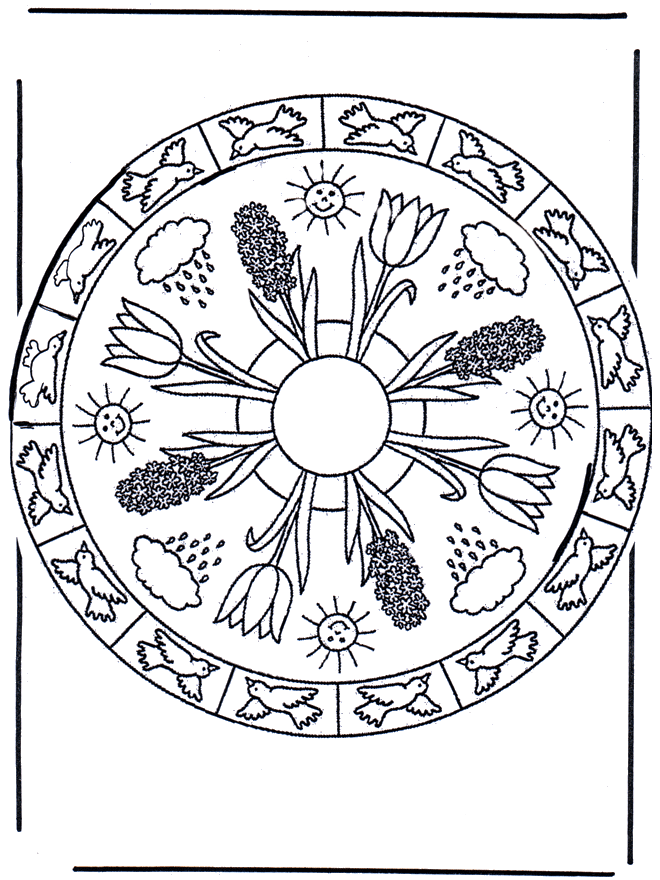 Primavera mandala - Mandala de criança