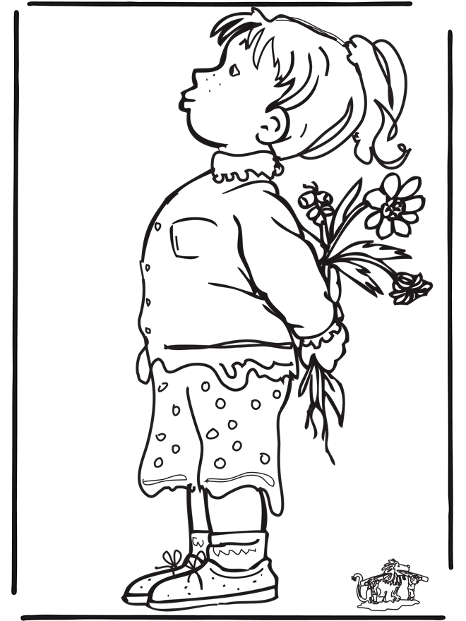 Rapariga com flores - Crianças