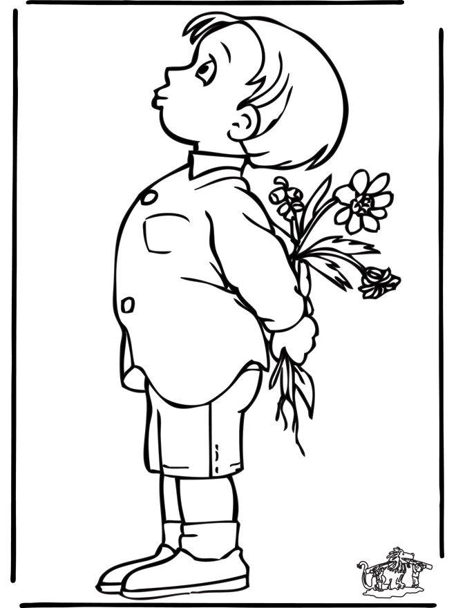 Rapaz com flores - Crianças