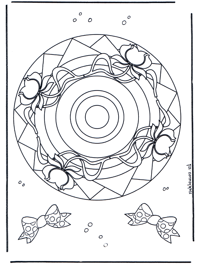 Rosas mandala 1 - Mandala de flôr