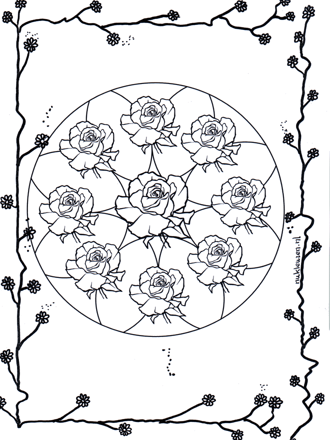 Rosas mandala 2 - Mandala de flôr