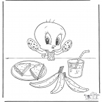 Personagens de banda desenhada - Tweety comendo