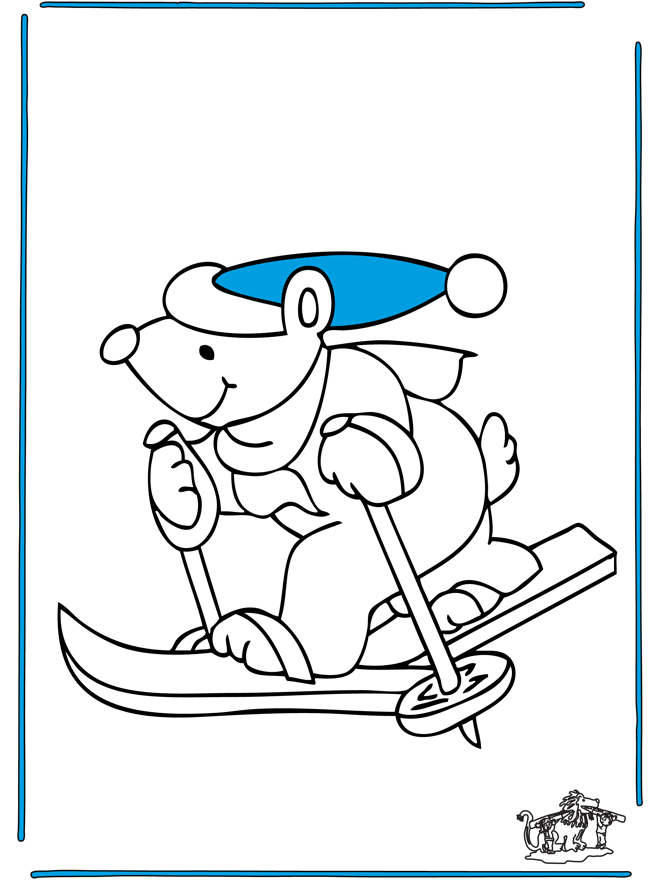 Urso de ski - Esquiando