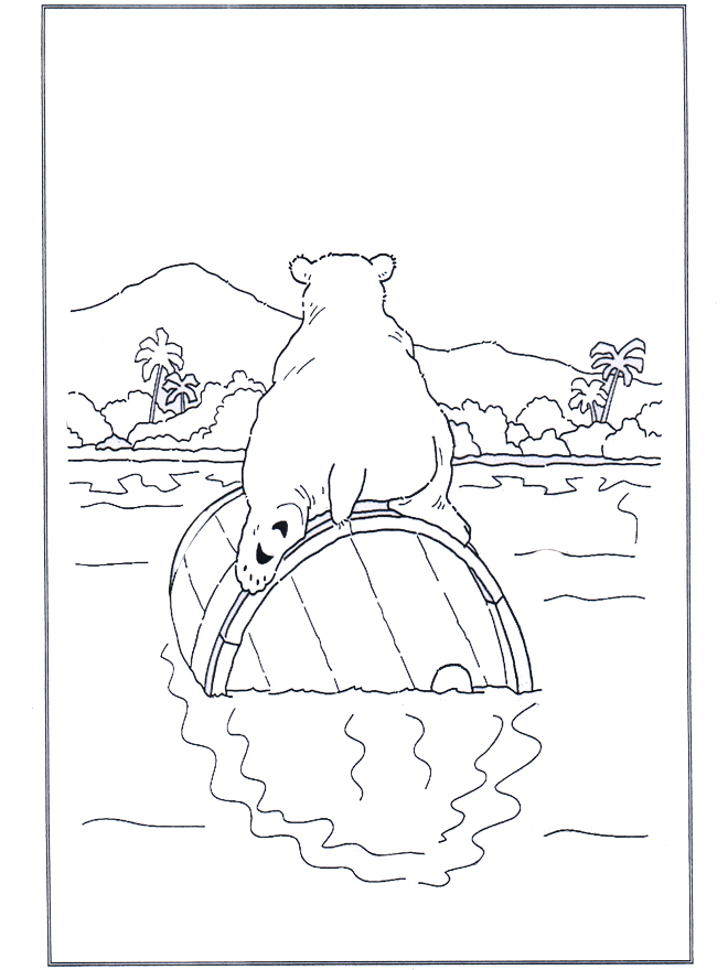 Urso polar num barril - Jardim Zoológico